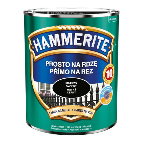 Hammerite Direct To Rust Metal Paint 0.7l, matt black