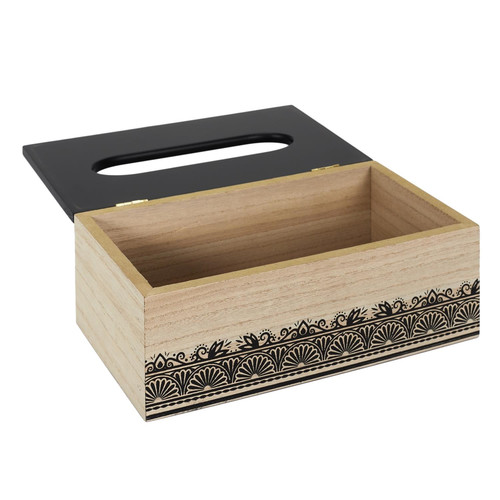 Tissue Box Tis, black/natural