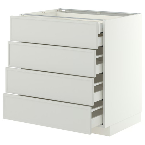 METOD/MAXIMERA Base cb 4 frnts/2 low/3 md drwrs, white/Aspudden light grey, 80x60 cm