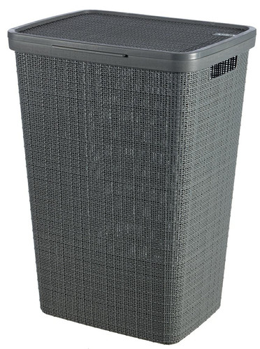 Curver Laundry Basket Jute 58l, dark grey