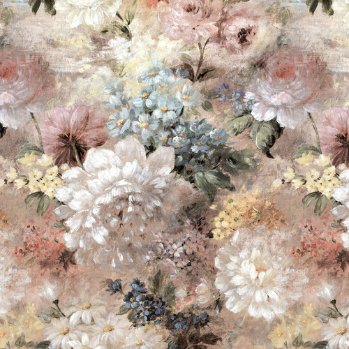 GoodHome Vinyl Wall Mural Wallpaper Verdi, light pink flowers