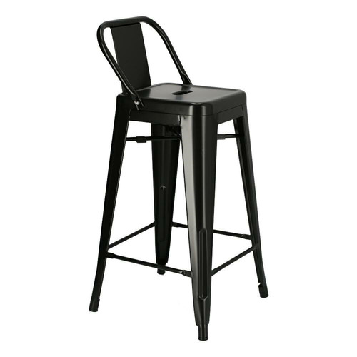 Bar Stool Paris Back Short 66cm, black