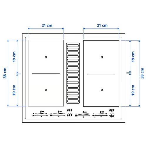 TÄCKNAN Ind hob/int extractor w recirc kit, IKEA 500/black