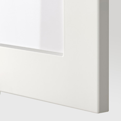 METOD Wall cabinet w shelves/glass door, white/Stensund white, 40x100 cm