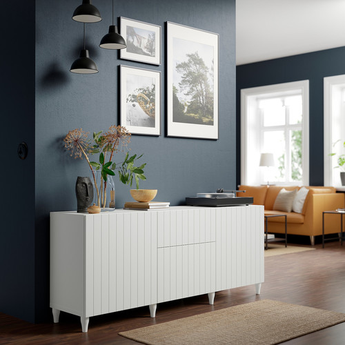 BESTÅ Storage combination with drawers, white/Sutterviken/Kabbarp white, 180x42x74 cm