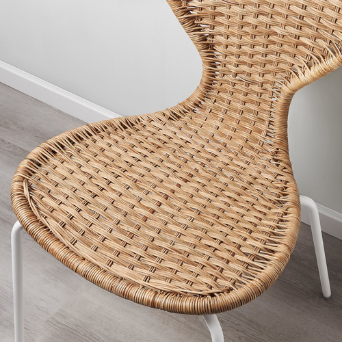ÄLVSTA Chair, handmade rattan/Sefast white