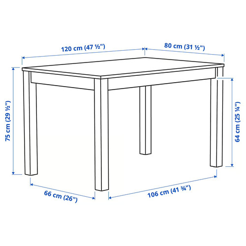 ÅLHULT / ODGER Table and 4 chairs, black/brown/red, 120x80 cm