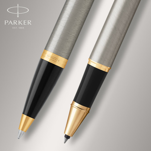 Parker Gift Set Rollerball Pen & Ballpoint Pen IM Steel GT