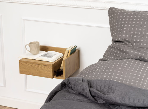 Wall-mounted Bedside Table Ashlan II, oak