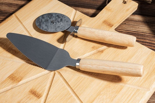 Bamboo Pizza Serving & Cutting Set, 3 pieces