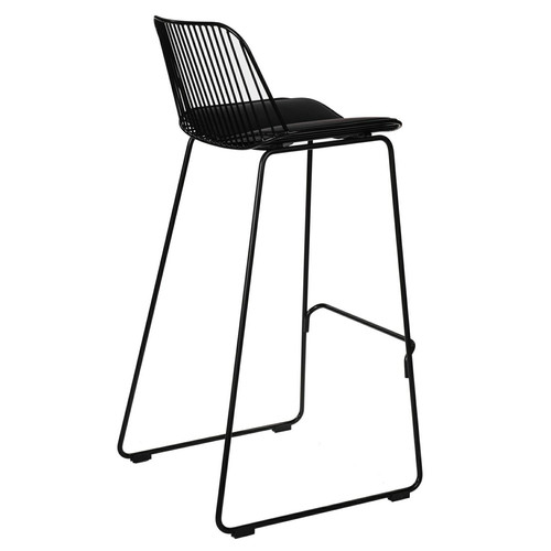 Bar Stool with Seat Pad Dill High, black