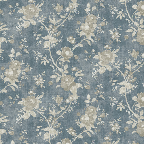 GoodHome Vinyl Wallpaper on Fleece Cuart, blue