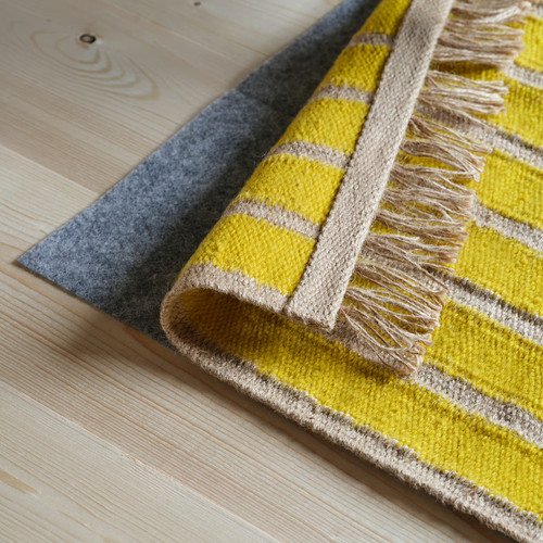 MÄVINN Rug, flatwoven, yellow/stripe pattern, 70x200 cm