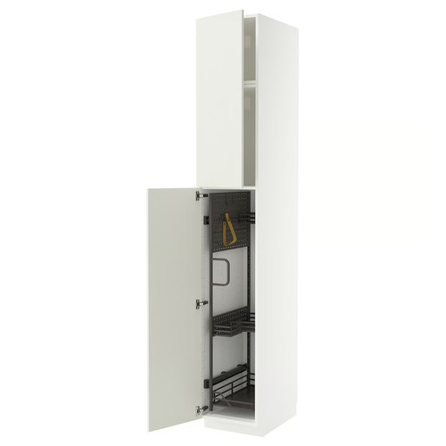 METOD High cabinet with cleaning interior, white/Veddinge white, 40x60x240 cm