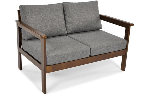 Outdoor Wooden 2-seat Sofa BELLA, brown/graphite