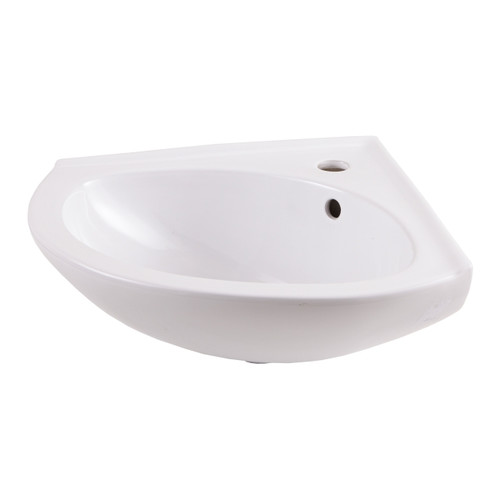 GoodHome Corner Ceramic Wall-mounted Wash-Basin Vedi 38.5 x 38.5 cm, white