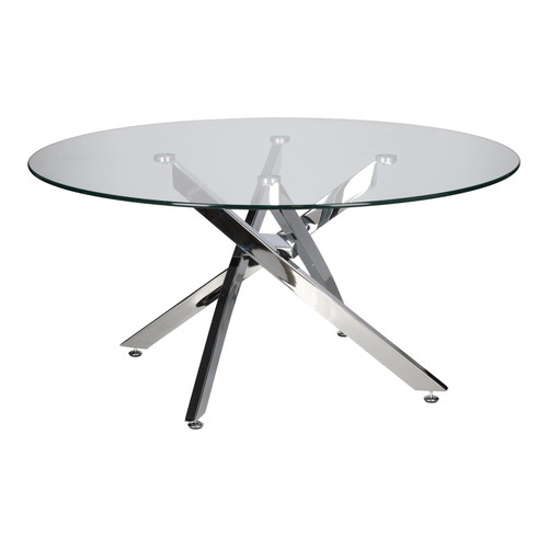 Coffee Table Amber 90cm, transparent/chrome