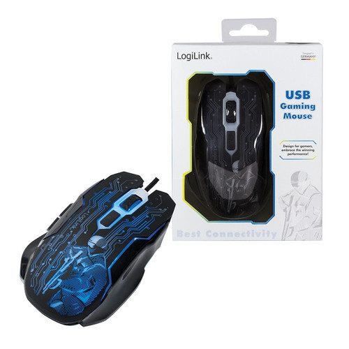 LogiLink Gaming Wired Mouse USB for Gamers, 2400 DPI, black