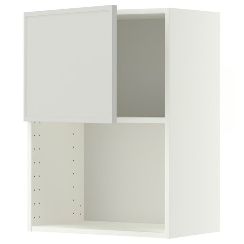 METOD Wall cabinet for microwave oven, white/Aspudden light grey, 60x80 cm