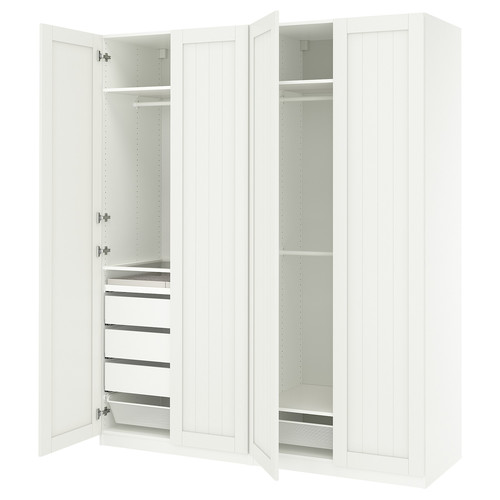 PAX / GULLABERG Wardrobe combination, white/white, 200x60x236 cm