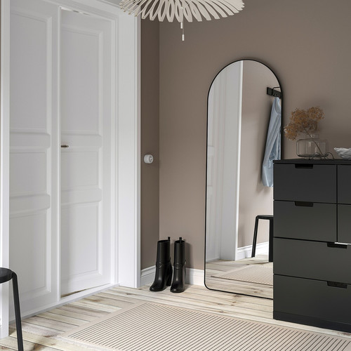 LINDBYN Mirror, black, 60x170 cm