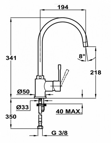 Tka Kitchen Tap Mixer SP 995 TG