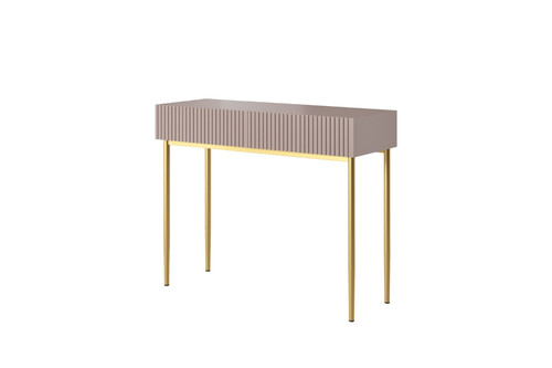 Modern Console Table Dresser Dressing Table Nicole, antique pink, gold legs