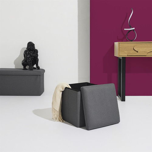 Folding Storage Pouffe Vels Atom, grey