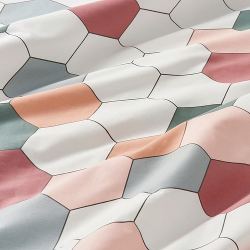 KRUSFRÖ Duvet cover and pillowcase, hexagonal, 150x200/50x60 cm