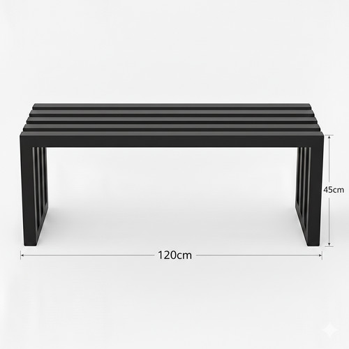 Architectural Modern Garden Bench 120cm, brown