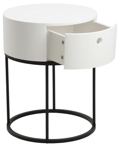 Nightstand Bedside Table Polo, white