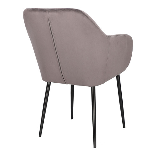Upholstered Chair Emilia Velvet, 1pc, dark grey/black