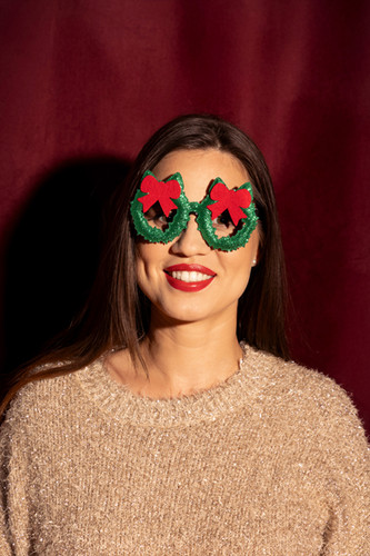 Novelty Christmas Wreath Eyeglasses, Mixed Colors