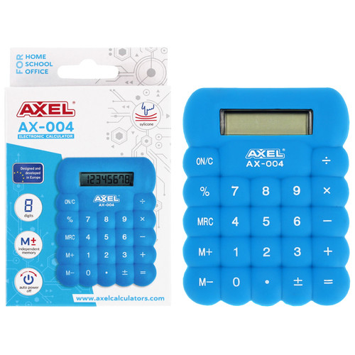 Axel Calculator Home/School/Office AX-004, silicone, blue