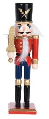 Nutcracker Christmas Decoration Luke 18cm, black, hat