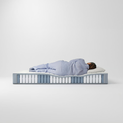 VALEVÅG Pocket sprung mattress, extra firm/light blue, 120x200 cm