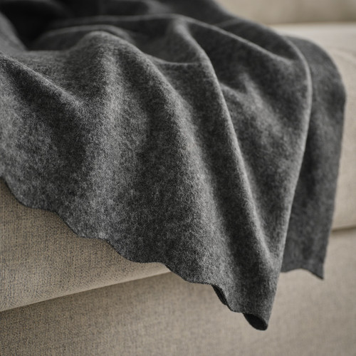 DAGGKÅPOR Throw, dark grey, 130x170 cm