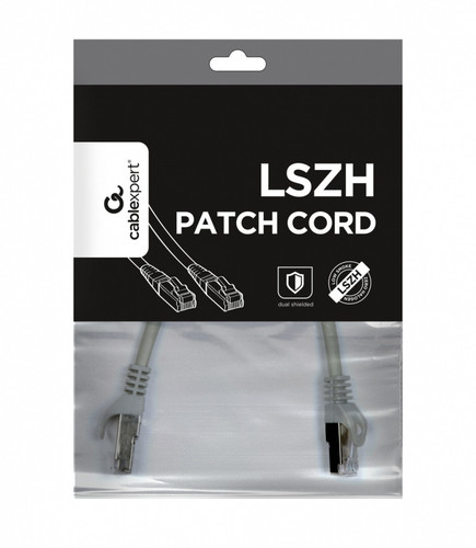 Gembird Patch Cord RJ45 Cat6A S/FTP LSHZ 0.25m, grey