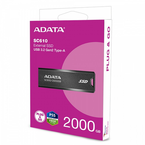 Adata External SSD SC610 2000 GB USB3.2A Gen2 Black