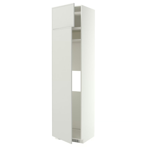 METOD Hi cab f fridge or freezer w 2 drs, white/Aspudden light grey, 60x60x240 cm