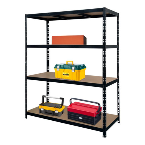 Metal Shelving Unit 180 x 150 x 6 cm 4 Shelves 300 kg, black