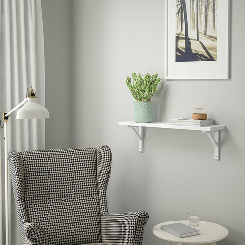 TRANHULT / SANDSHULT Wall shelf, white stained aspen, 80x20 cm