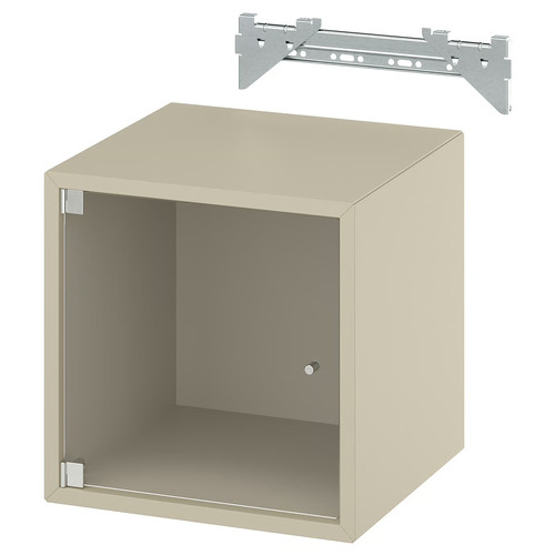 EKET Wall cabinet with glass door, beige, 35x35x35 cm
