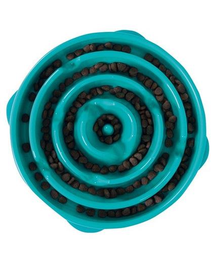 Outward Hound Fun Feeder Dog Bowl, turquoise