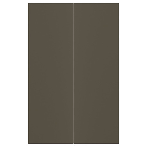 HAVSTORP 2-p door f corner base cabinet set, brown-beige, 25x80 cm