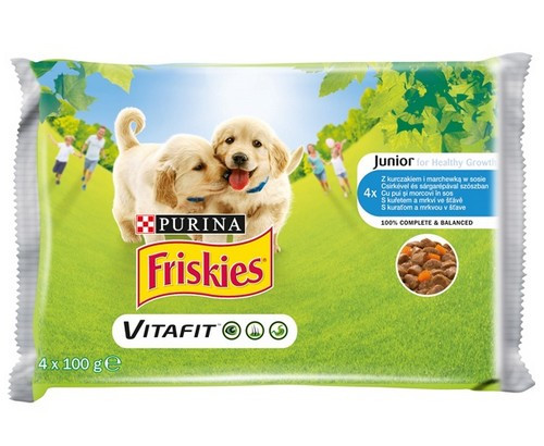 Friskies Dog Junior Wet Dog Food Chicken & Carrot 4x100g