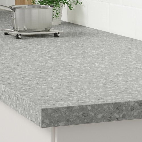 SÄLJAN Worktop, light grey mineral effect, laminate, 186x3.8 cm