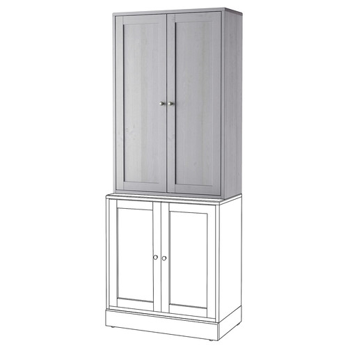 HAVSTA Cabinet, grey, 81x123x35 cm