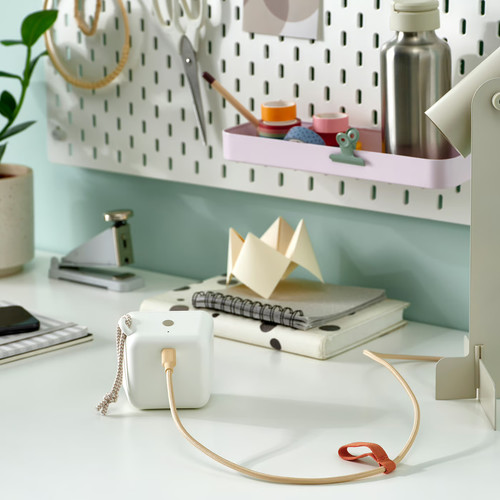 LILLHULT usb-c cable, beige, 3m. Braided, flexible, with rubber connectors. Includes elastic band for storage.