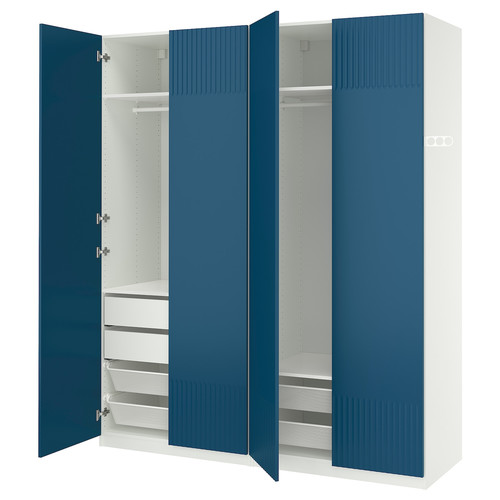 PAX / FYRUDDEN Wardrobe combination, white/white, 200x60x236 cm